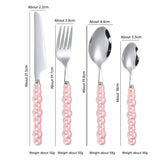 304 stainless steel knife and fork spoon creative pearl ceramic handle tableware western steak knife and fork dessert spoon - V.I.P Digital Presence