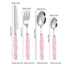 304 stainless steel knife and fork spoon creative pearl ceramic handle tableware western steak knife and fork dessert spoon - V.I.P Digital Presence