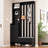 39.3'W70.8'H multifunctional corridor shoe cabinet with soft padded nail board and black hanger with entrance hook - V.I.P Digital Presence