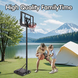Basketball Hoop Basketball System 4.76-10ft Height Adjustable with 4 Basketball, Net Pocket, Inflator Set - V.I.P Digital Presence