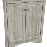 Oak Triangle Bathroom Storage Cabinet with Adjustable Shelves, Freestanding Floor Cabinet for Home Kitchen - V.I.P Digital Presence