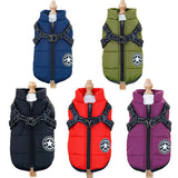 Pet clothing waterproof and warm dog cotton coat winter skiing suit chest and back integrated cotton vest - V.I.P Digital Presence