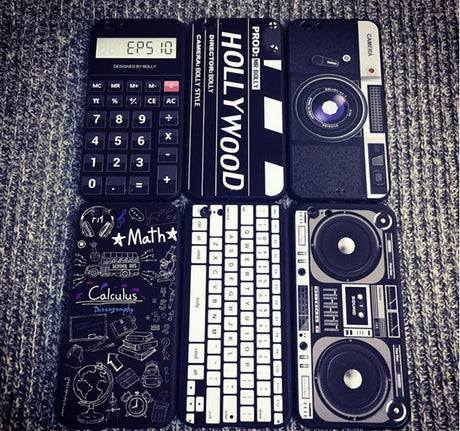 For iPhone 6S 7 7Plus 5 8 8Plus X XS Max SAMSUNG Retro Camera Cassette Tapes Boombox Calculator Keyboard Soft Phone Case Fundas - V.I.P Digital Presence