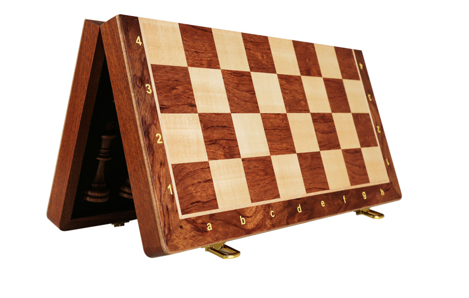 Juego de ajedrez internacional de alta gama de madera maciza, tablero de ajedrez plegable de madera grande para niños, especial para competición de ajedrez occidental.