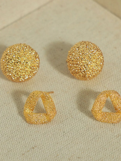 Gold-Plated Geometric Stud Earrings - V.I.P Digital Presence