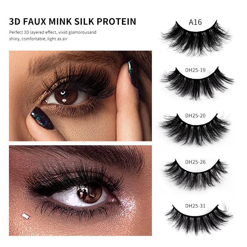 10 Pairs Of Messy Thick Imitation Mink Hair False Eyelashes 3D Stereo Realistic European And American Fried Hair False Eyelashes - V.I.P Digital Presence