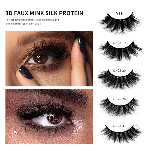 10 Pairs Of Messy Thick Imitation Mink Hair False Eyelashes 3D Stereo Realistic European And American Fried Hair False Eyelashes - V.I.P Digital Presence