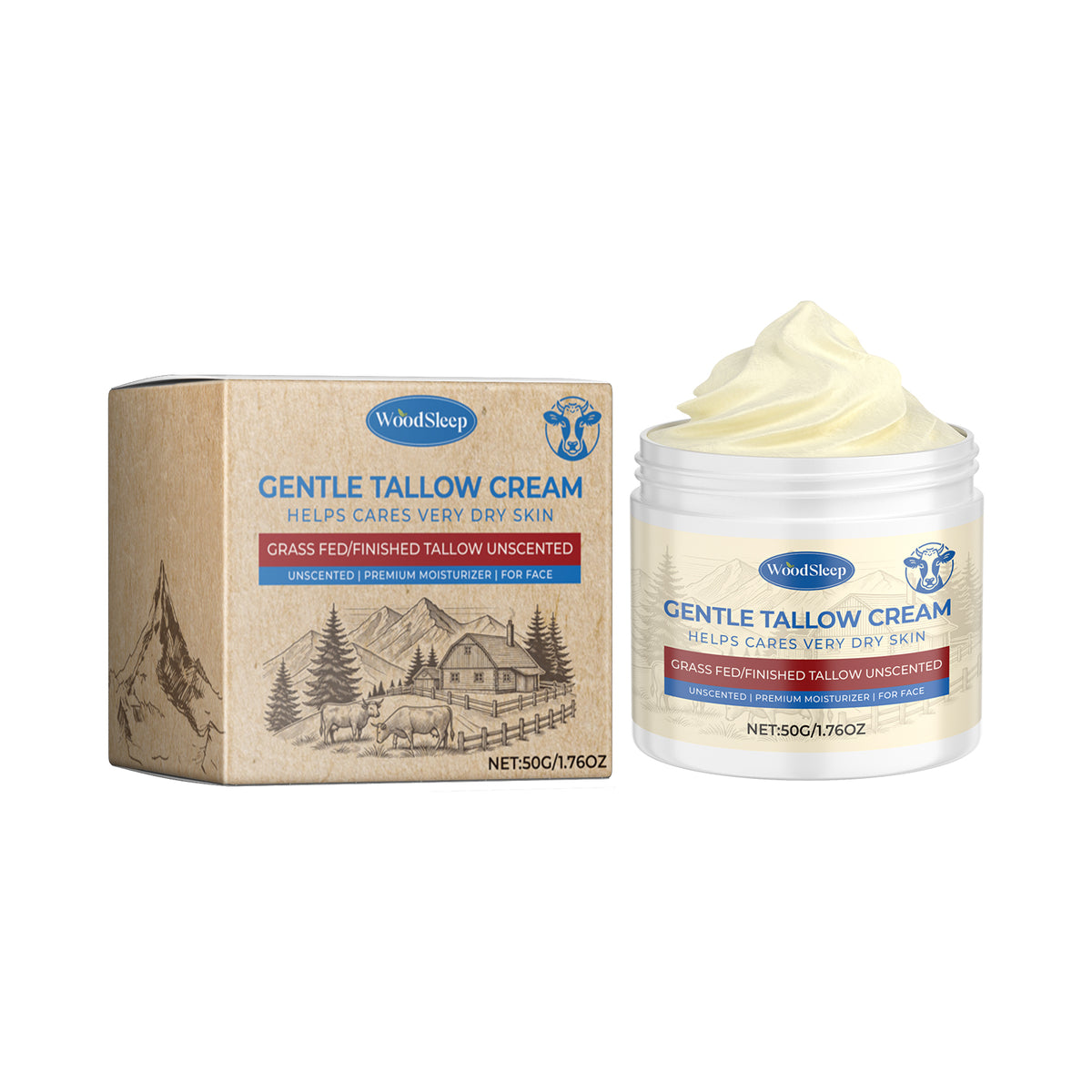 Grass-Fed Tallow Facial Moisturizer Relieves Dry Skin And Keeps Skin Resilient