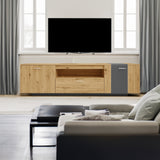 70 inch modern TV stand with 3 cabinets and drawers, entertainment center can accommodate TVs under 80 inches - V.I.P Digital Presence