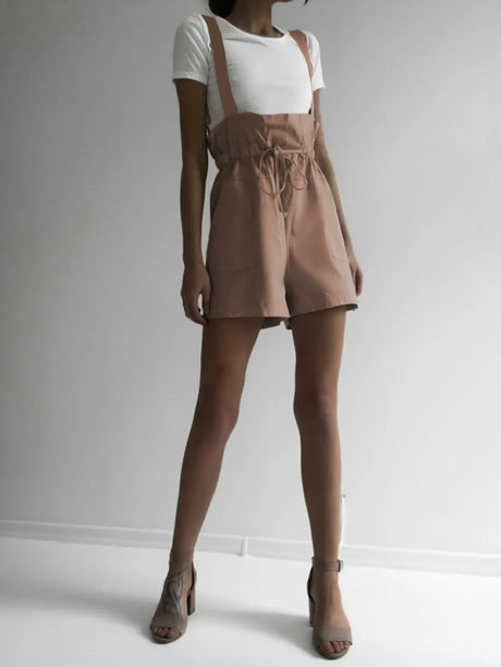 Drawstring Wide Strap Overalls with Pockets - V.I.P Digital Presence