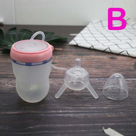 250ml Baby Bottle Kids Cup Silicone Sippy Children Training Cute Baby Drinking Water Straw Feeding Bottle Hands-free Bottle - V.I.P Digital Presence