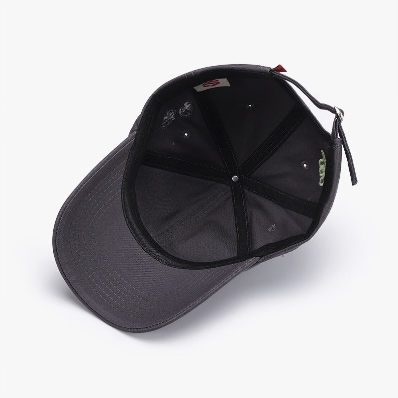 Gorra de béisbol con visera curva para exteriores, versátil, sencilla, con bordado de letras, con borde cruzado y protector solar, color negro para mujer