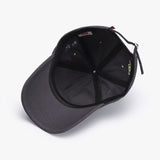 Gorra de béisbol con visera curva para exteriores, versátil, sencilla, con bordado de letras, con borde cruzado y protector solar, color negro para mujer