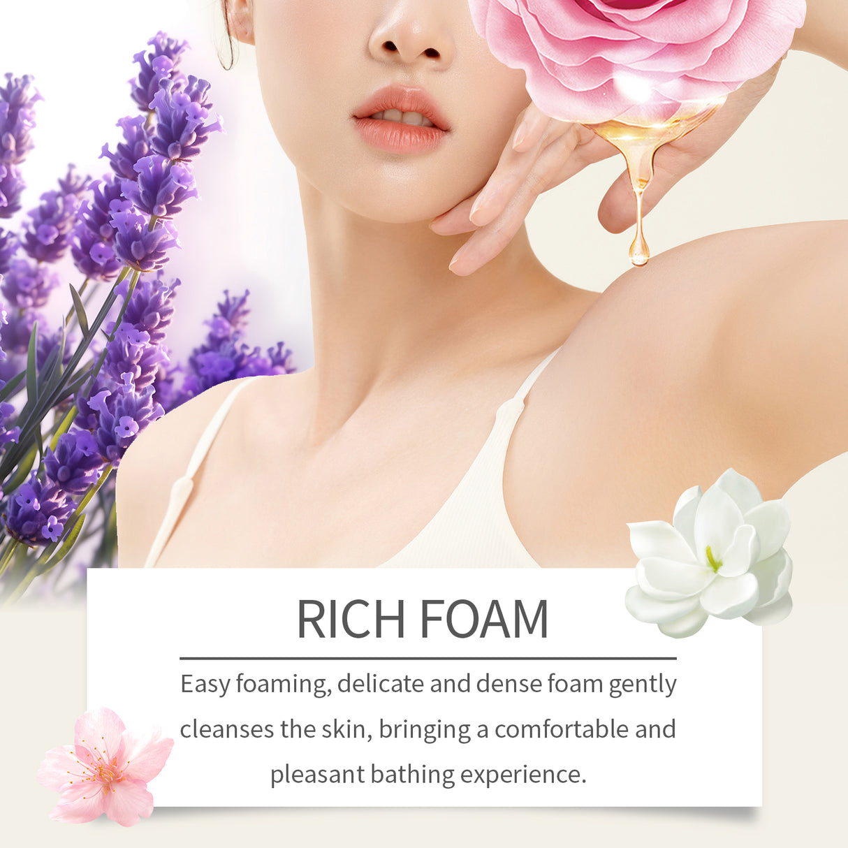 Fragrant Shower Gel (Lavender Scent) Moisturize And Moisturize Skin To Improve Dry Women's Body Wash