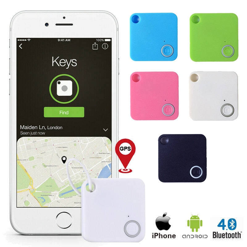 Mini rastreador GPS con Bluetooth para llaves, localizador de alarma para coche, billetera, llaves, antipérdida, para niños y mascotas en tiempo real.