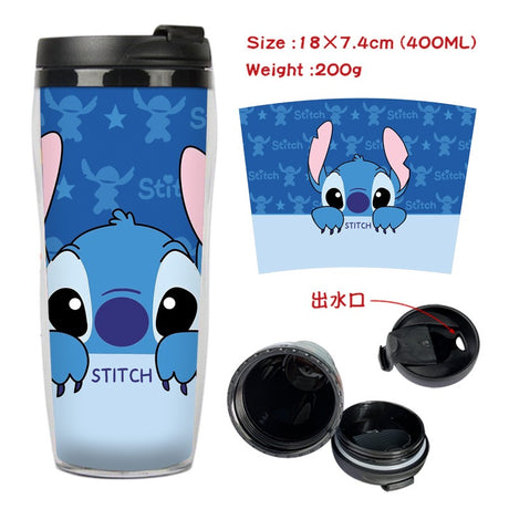 Stitch Stitch animation peripheral double-layer insulated plastic cup two-dimensional cartoon tea cup cold water kettle water cup - V.I.P Digital Presence