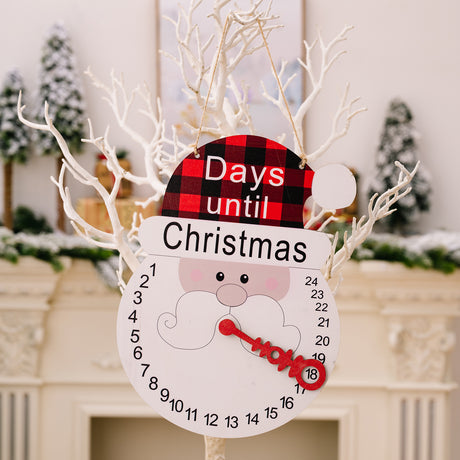 Christmas decorations Christmas plaid hat old man hat snowman pointer wooden calendar - V.I.P Digital Presence