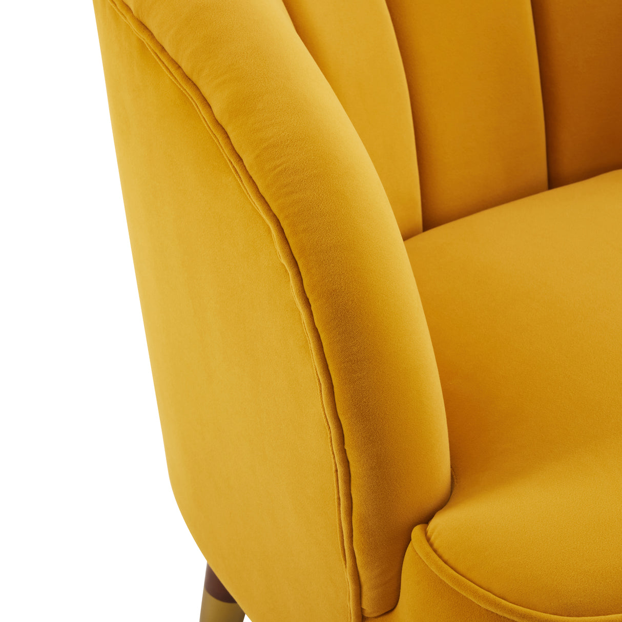 Upholstered Barrel Accent Chair With Wooden Legs - V.I.P Digital Presence