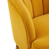 Upholstered Barrel Accent Chair With Wooden Legs - V.I.P Digital Presence