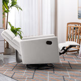 Modern Upholstered Rocker Nursery Chair Plush Seating Glider Swivel Recliner Chair Beige