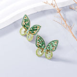 Alloy Inlaid Rhinestone Butterfly Earrings - V.I.P Digital Presence