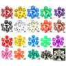 Juego de 7 dados poliédricos digitales transparentes de colores intensos, D4, D6, D8, D10, D12 y D20 para juegos de mesa DND RPG.
