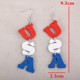 USA Wooden Letter Dangle Earrings - V.I.P Digital Presence