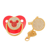 BLINGONLY Luxury Rhinestone Chupete Pink Bling Baby Pacifier With Clip - V.I.P Digital Presence