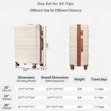 Luggage Sets New Model Expandable ABS Hardshell 3pcs Clearance Luggage (Beige and Brown)