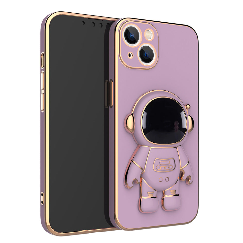 6D  Astronaut Bracket Apple 13ProMax Mobile Phone Case Comes With Lens Film Suitable For iPhone12 Protective Soft Case