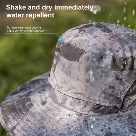 Solar fan hat: wide - brim bucket hat with 2 solar fans, men’s summer cap for outdoor fishing, camping, hiking. - V.I.P Digital Presence