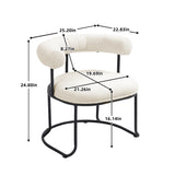 COOLCOOL Boucle dining chair set of two, medieval modern curved backrest chair, round cushion (beige Boucle) - V.I.P Digital Presence