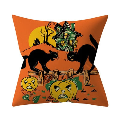 Trick or treat/pumpkin Cushion Cover 45*45cm Happy Halloween Throw Pillow Cover Happy Fall Y'all ghosts Horror Pillowcase