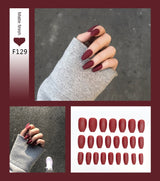 Nail Art Fake Nails Stiletto Tips Clear Press on Long False with Glue Coffin Stick Display Full Cover Artificial Designs Matte - V.I.P Digital Presence