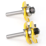 2 pc 8mm Shank high quality Tongue & Groove Joint Assembly Router Bit Set 3/4 Stock Wood Cutting Tool - V.I.P Digital Presence