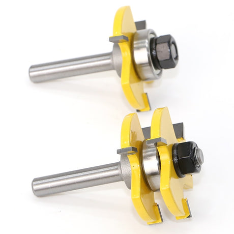 2 pc 8mm Shank high quality Tongue & Groove Joint Assembly Router Bit Set 3/4 Stock Wood Cutting Tool - V.I.P Digital Presence