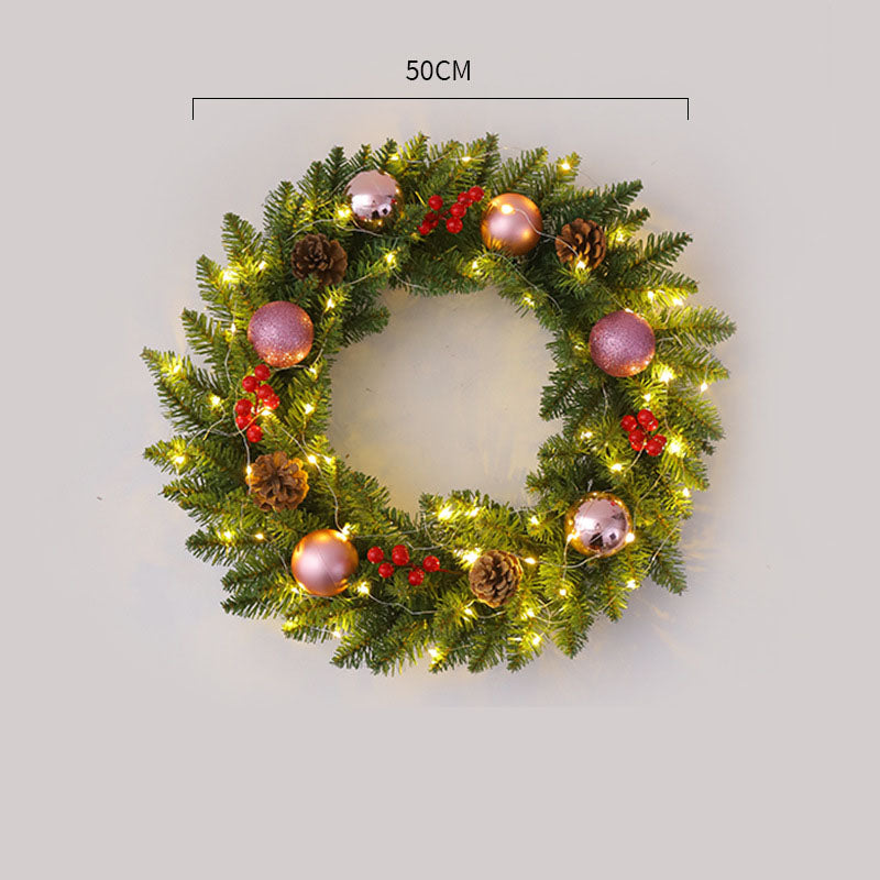 Christmas wreath rattan 30/40/50/60cm Christmas decoration wreath door hanging scene - V.I.P Digital Presence