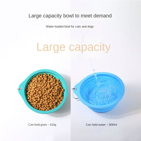 Silicone Foldable Bowl Portable Pet Bowl 600ml Cat Bowl Travel Pet Portable Dog Bowl - V.I.P Digital Presence