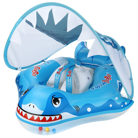Swimbobo Baby Swimming Ring Lying Ring Children's Swimming Ring Armpit Ring Sunscreen Shade Shark - V.I.P Digital Presence