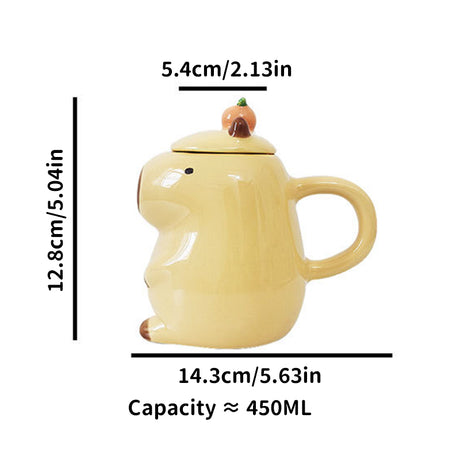 Fun 3D Capybara Mug Pair：3D capybara - designed mugs with handles & lids. A wonderful gift choice for girls. - V.I.P Digital Presence