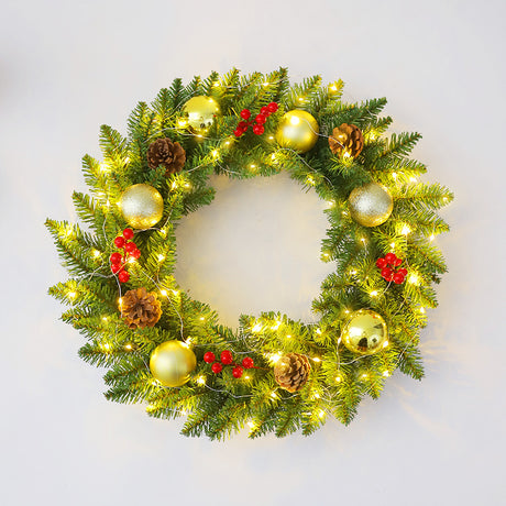 Christmas wreath rattan 30/40/50/60cm Christmas decoration wreath door hanging scene - V.I.P Digital Presence