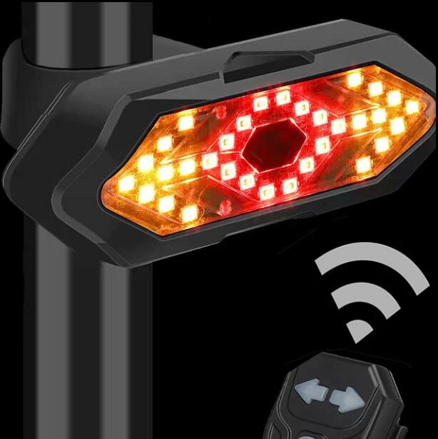 Bike Turn Signal Light Remote Control Bicycle Direction Indicator MTB LED Rear Rechargeable Steering Taillight with Horn - V.I.P Digital Presence