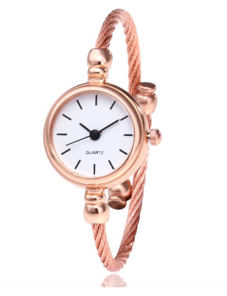 Women's Watches Bracelet Style Opening Simple Retro Art Fashion Watches Women's Fashion Quartz Watch Relogio Feminino（Rose gold belt） - V.I.P Digital Presence