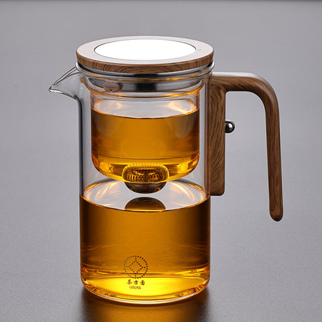 Tea teapot tea separation elegant cup all glass heat-resistant filter tea brewing Kung Fu tea set magnetic suction tea cup - V.I.P Digital Presence