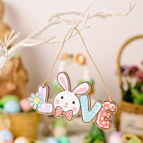 Easter Decoration Supplies Easter Letter Pendant Colorful Rabbit Pendant Colorful Letter Pendant - V.I.P Digital Presence