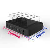 Cargador rápido de escritorio con 4 puertos USB de 24 W y estación de carga USB multipuerto 