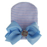 European and American Big Bow Glittering Diamond Pink Stripe Girl Baby Knitted Hat Newborn Baby Pullover Hat - V.I.P Digital Presence