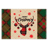 Christmas table mat with white linen snowman checkered print - V.I.P Digital Presence
