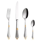 304 stainless steel knife, fork, spoon, hotel Western tableware, steak knife, fork, dessert spoon, fork, 4 piece  set - V.I.P Digital Presence