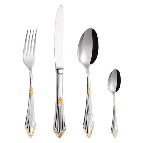 304 stainless steel knife, fork, spoon, hotel Western tableware, steak knife, fork, dessert spoon, fork, 4 piece  set - V.I.P Digital Presence